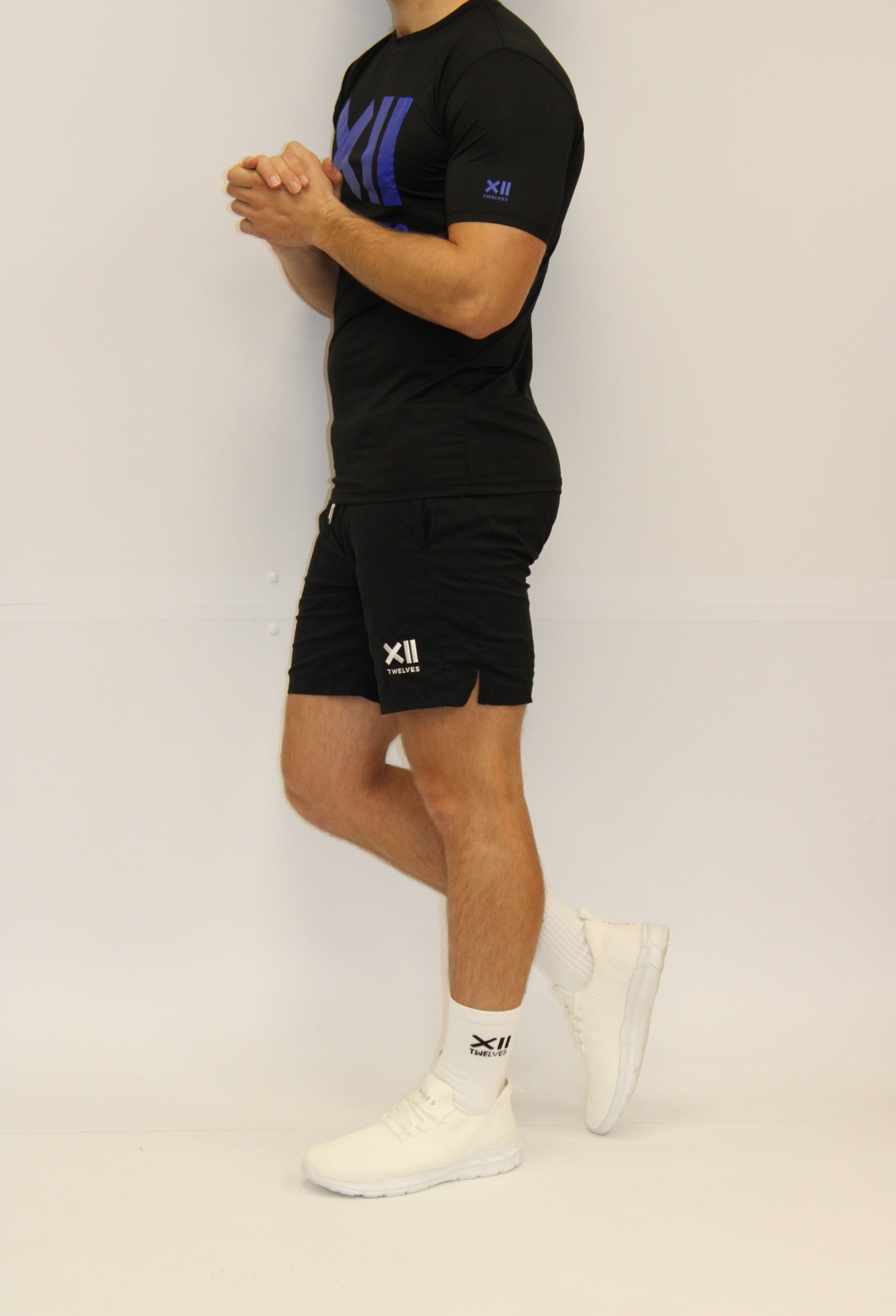 Twelves Men's Gym and Workout Shorts - Black