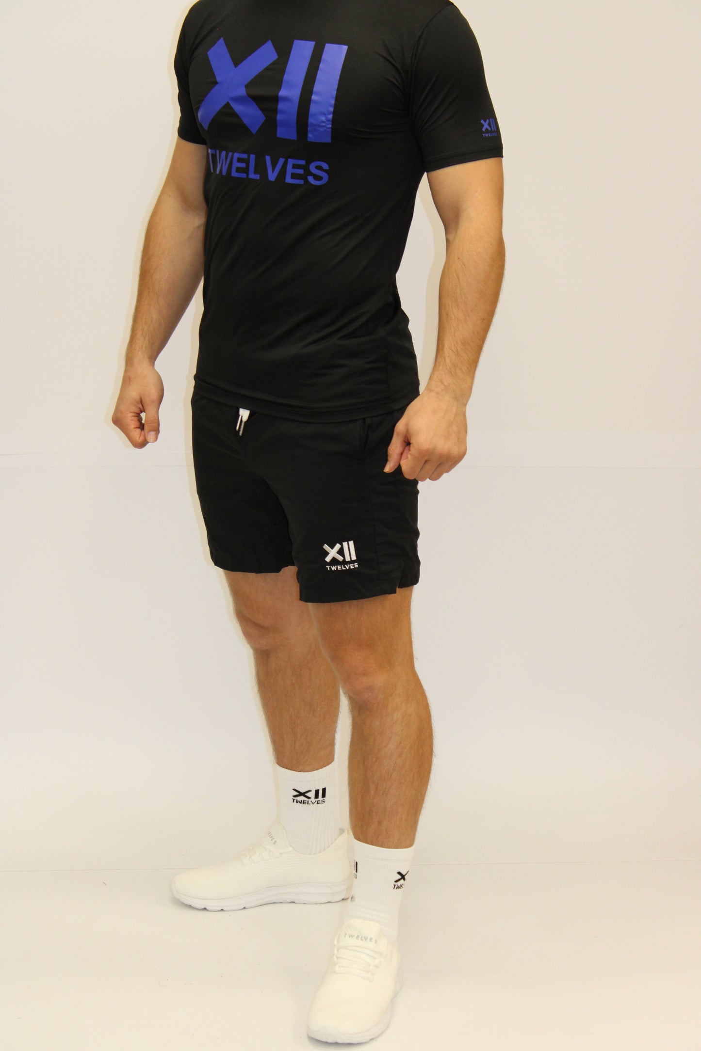 Twelves Men's Gym and Workout Shorts - Black