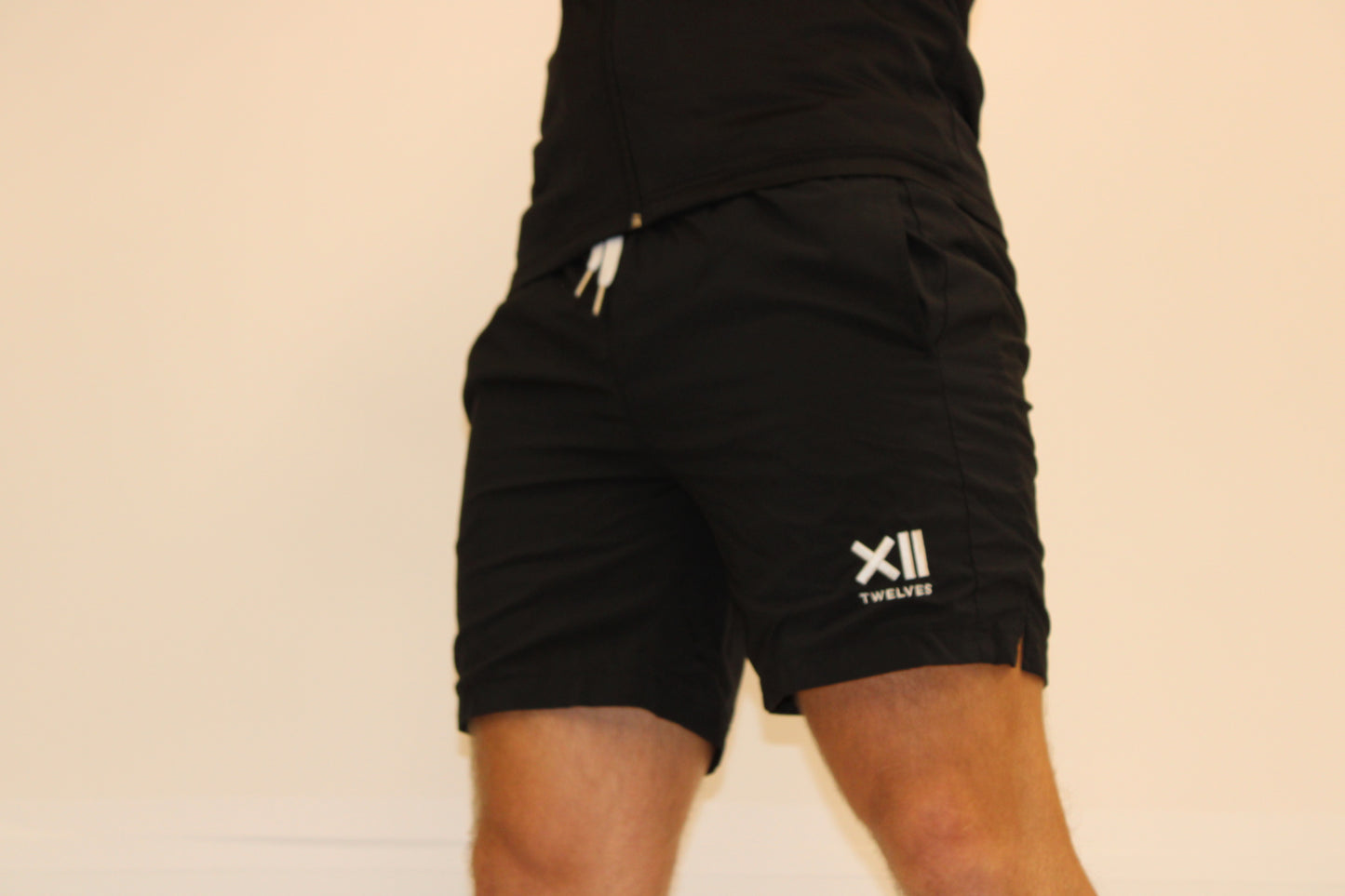 Twelves Men's Gym and Workout Shorts - Black