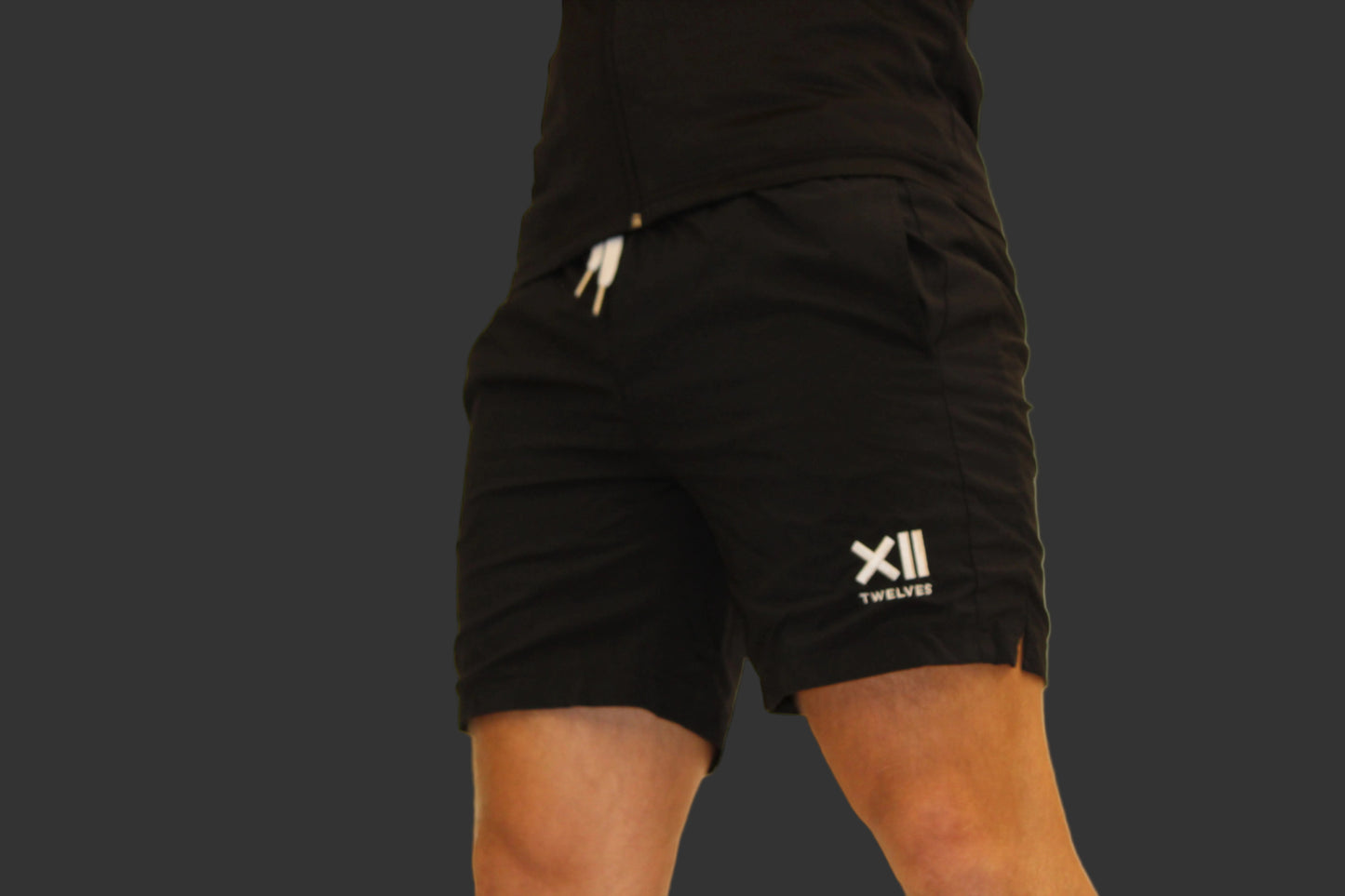 Twelves Men's Gym and Workout Shorts - Black