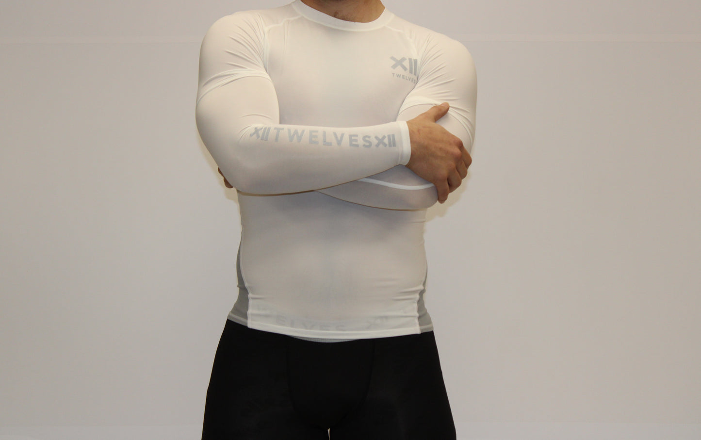 Twelves Long Sleeve Compression Top - White