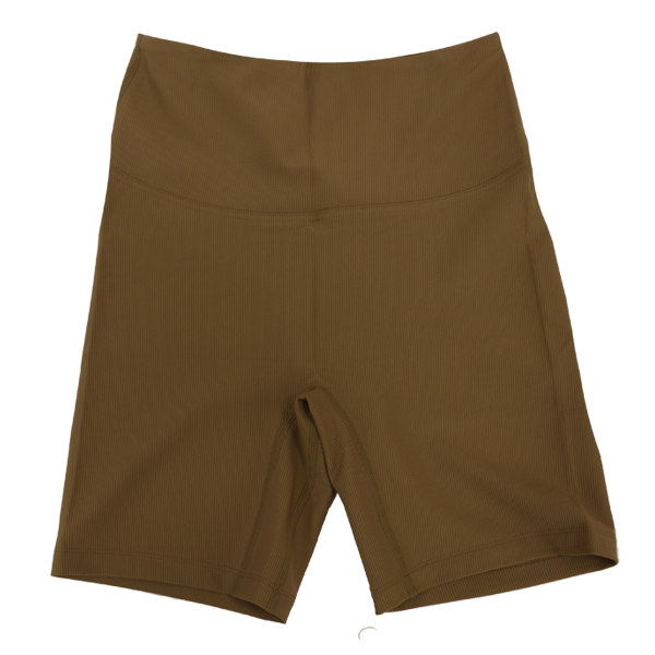 Twelves Women's High Waisted Workout Shorts - Beige