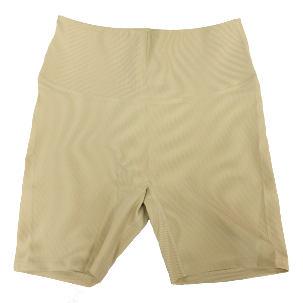 Twelves Women's High Waisted Workout Shorts - Cream
