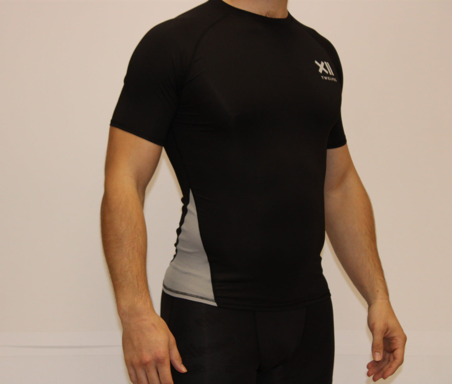 Twelves Short Sleeve Compression Top - Black