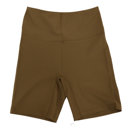 Twelves Women's High Waisted Workout Shorts  - Beige