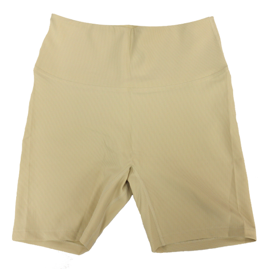 Twelves Women's High Waisted Workout Shorts  - Cream